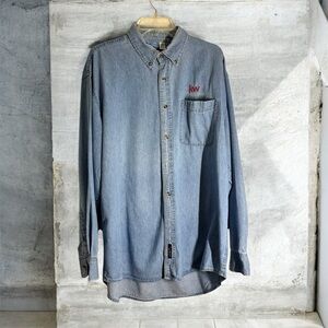 KW Keller Williams Realtor Embroidered Blue Denim Men's Shirt XL